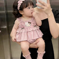 Newborn baby triangle romper - princess style - baby girl's camisole bodysuit - lightweight one-piece outfit for summer