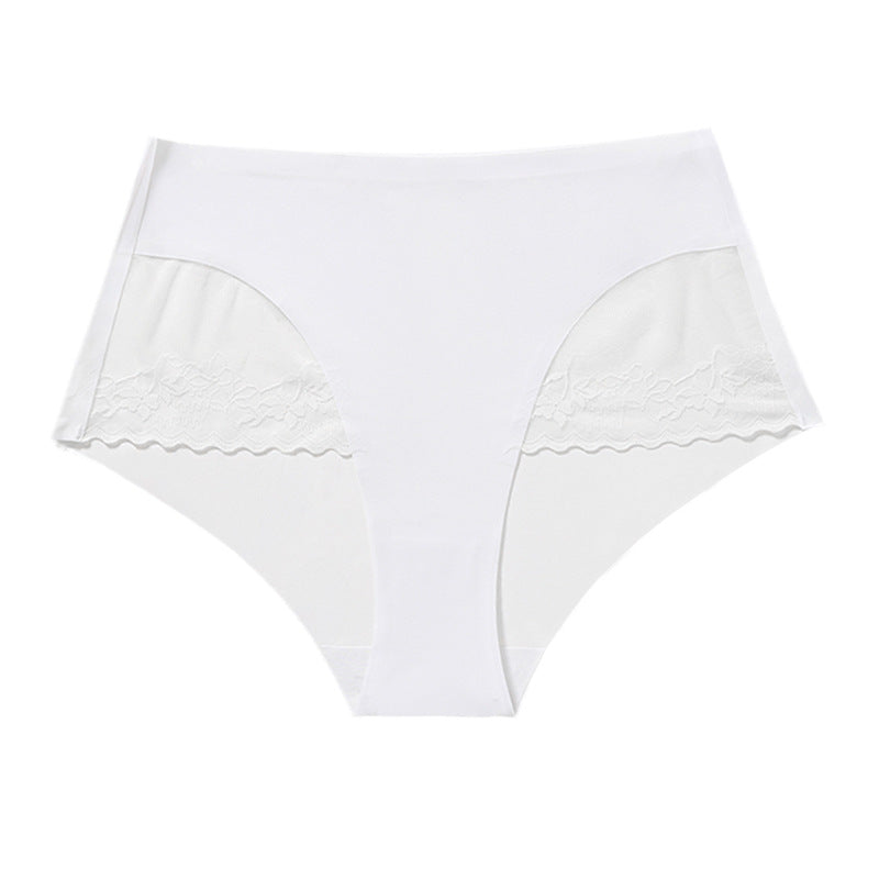 Wholesale high-waisted seamless plus size panties: comfortable, breathable, lace-trimmed, adhesive, extra large, high-stretch, seamless briefs