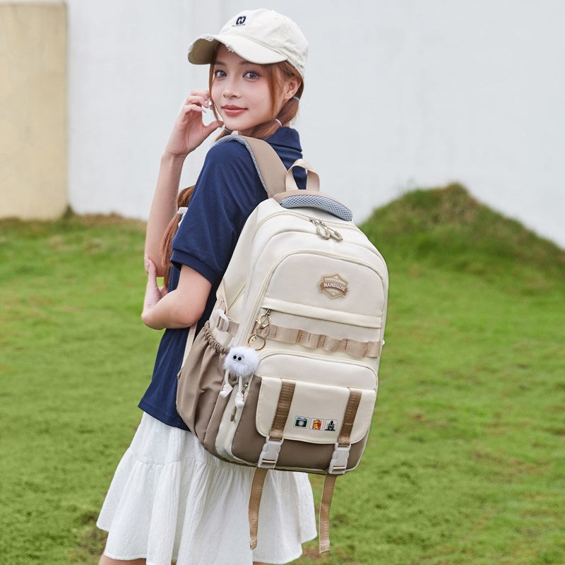 New Trend Junior High School High School Student School Bag High Value Large Capacity Backpack Fashion Casual Durable Backpack