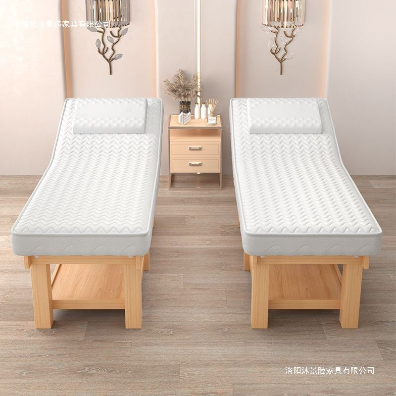 Latex solid wood beauty bed, beauty salon massage bed, physiotherapy bed, ear picking, tattoo, eyelash moxibustion massage bed