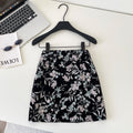 Fashionable age-reducing heavy sequin flower skirt for women high waistslimming look a-line short skirt work clothingaccessible luxuryclassy sense