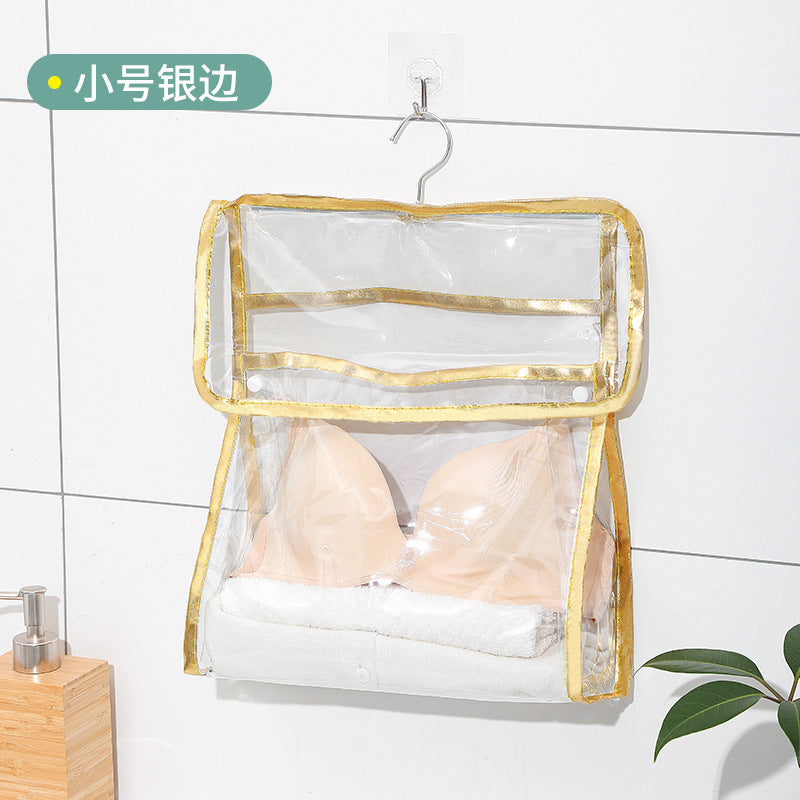 Bathroom clothes storage handy gadget bath clothes waterproof bedroom dormitory storage hanging bag fabric wall hanging storage bag