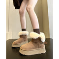 Thick soleknee socks snow boots for women 2025winternew arrivalfleece-linedthickened two-wear northeast snow boots cotton boots