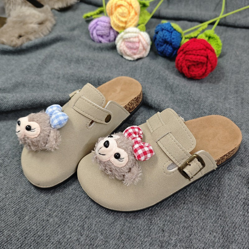 Family birkenstock outwear 2026 spring autumcute cartoon big childrenkids birkenstock shoes toe outwear half slippers women