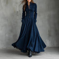 European and american cross-border  independent station french retro high-end faux suede lace trim patchwork shirt dress