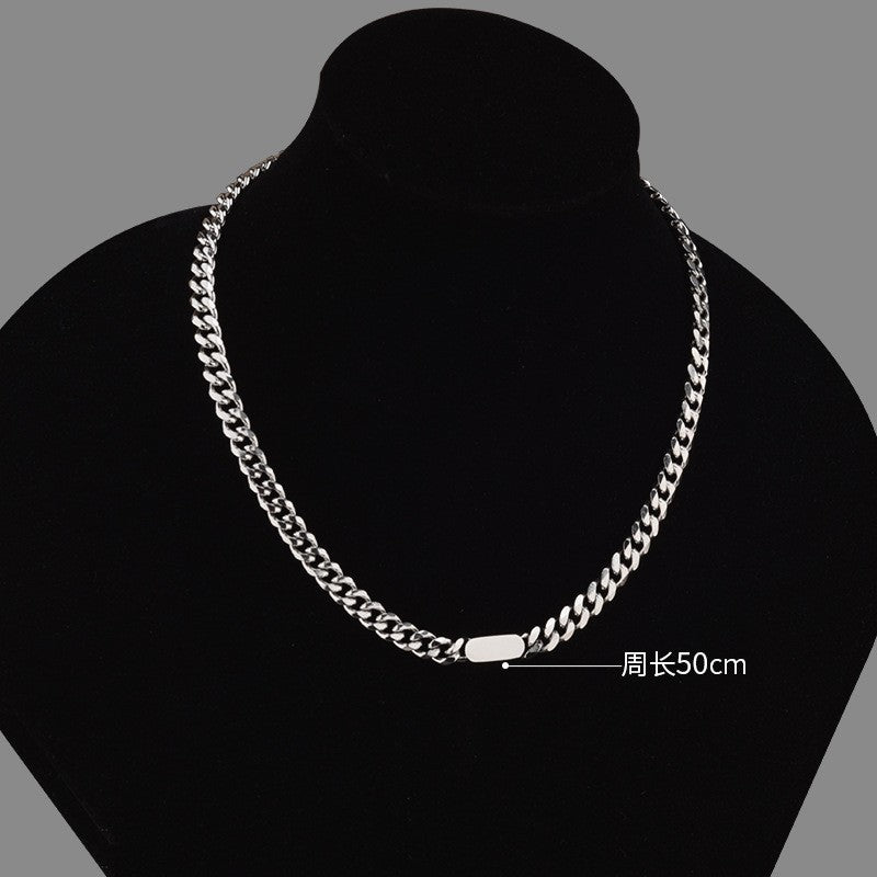 Jackson wang's same titanium steel cuban necklace cross-border fashion men's trendy brand clavicle chain accessories necklace stainless steel jewelry