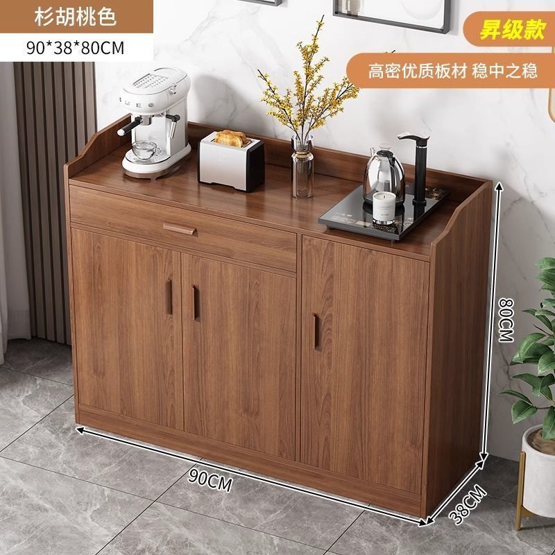 Solid wood tea cabinet, dining side cabinet integrated against the wall, new household kitchen cabinet, dining preparation cabinet, locker, storage cabinet