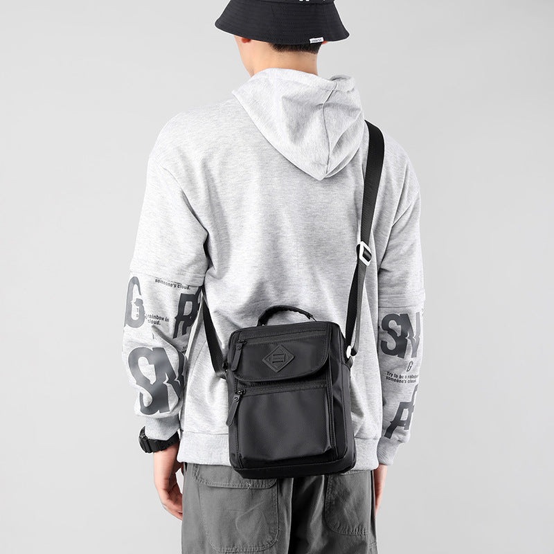 Shoulder bag men's versatile new large-capacity casual satchel nylon cloth shoulder bag men's portable small square bag