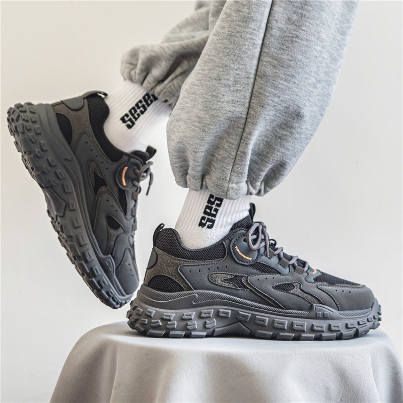 Spring men's shoes: athletic, casual, dad shoes, trendy, versatile, work, office, construction site, non-slip, wear-resistant, tire tread, safety shoes