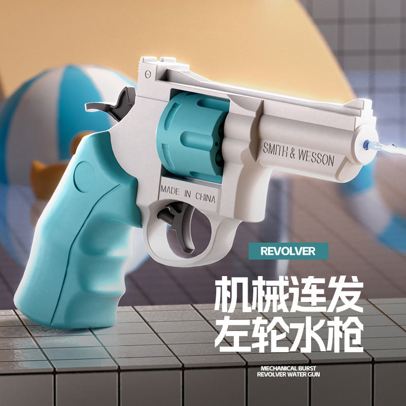 New left-handed revolver water gun - manual, continuous spray, summer outdoor beach water gun toy - wholesale for kids