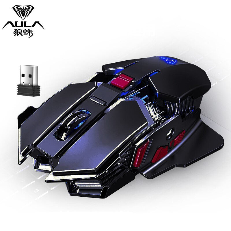 Wolf spider sc300 wireless mouse - rechargeable mechanical metal gaming mouse for laptops and desktops - cross-border e-commerce