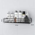 Wall-mounted bathroom shelf - no drilling required - rectangular organizer for vanity, sink, and toilet