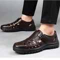 New arrival business hole cool leather shoes men's casual wedding groom british sandals summer breathable youth pointed toe men's shoes