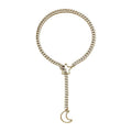 New arrival cross-border golden moon and star necklace punk gothic adjustable cuban lasso y-shaped necklace