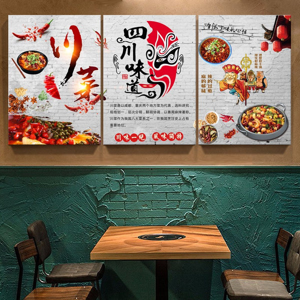Sichuan restaurant wall decoration painting Sichuan Chongqing creative restaurant wall mural restaurant hotel box painting