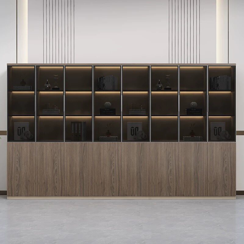 Saint li boss's office accessible luxury file cabinet with light storage cabinet storage cabinet manager room background cabinet