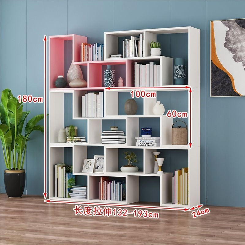 Free shipping casual combination bookshelf bookcase creative corner bedroom floor-standing simple storage rack partition display rack entrance