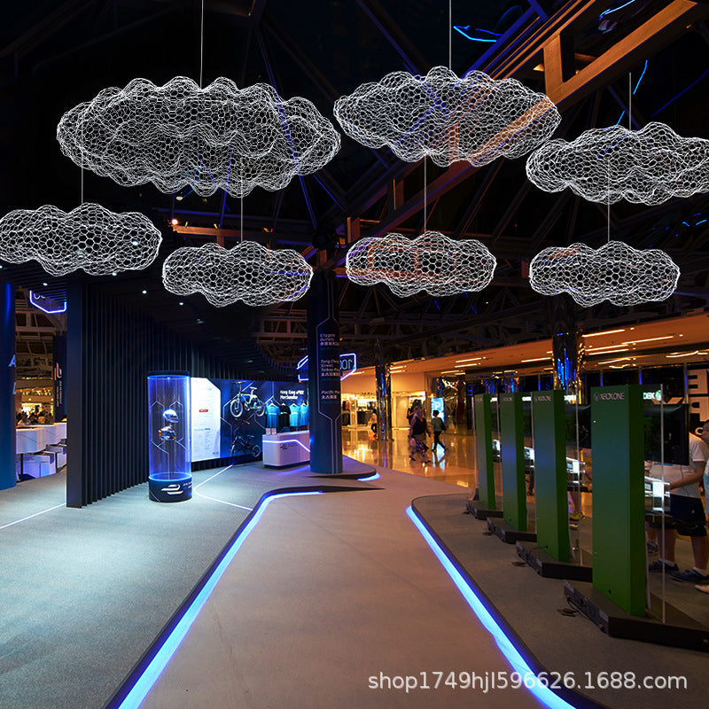 Iron net chandelier Gypsy shopping mall sales department milk tea clothing store lighting creative industrial style restaurant