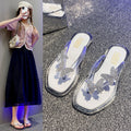 Women's flip-flops: new summer collection - butterfly crystal clear flip-flops, outdoor wear, non-slip, durable, thong sandals
