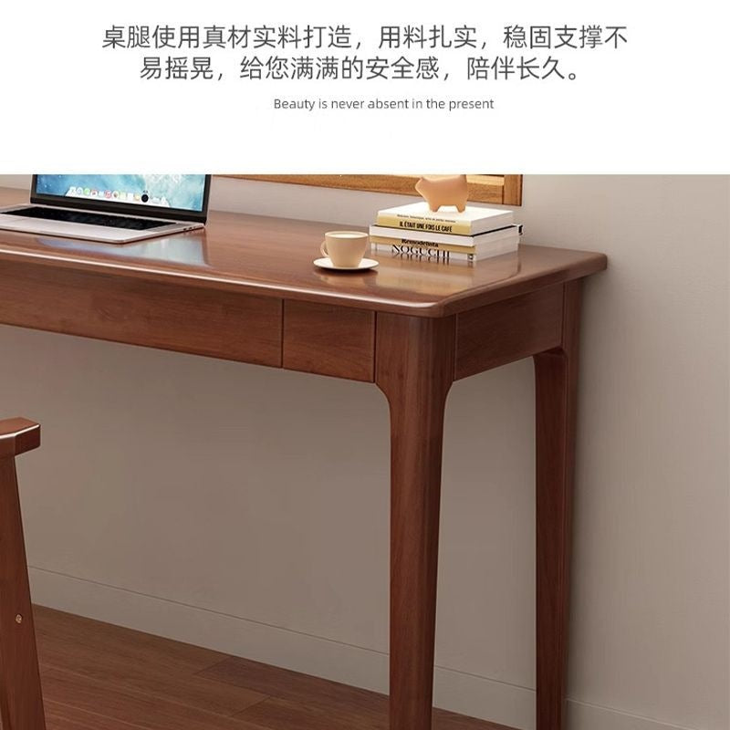 Solid wood desk office light luxury computer desk bedroom with drawer bench desk middle school student home writing desk