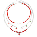 European and american cross-border cherry necklace set - multi-layered design, summer fresh style, rice bead chain accessories, women's necklace