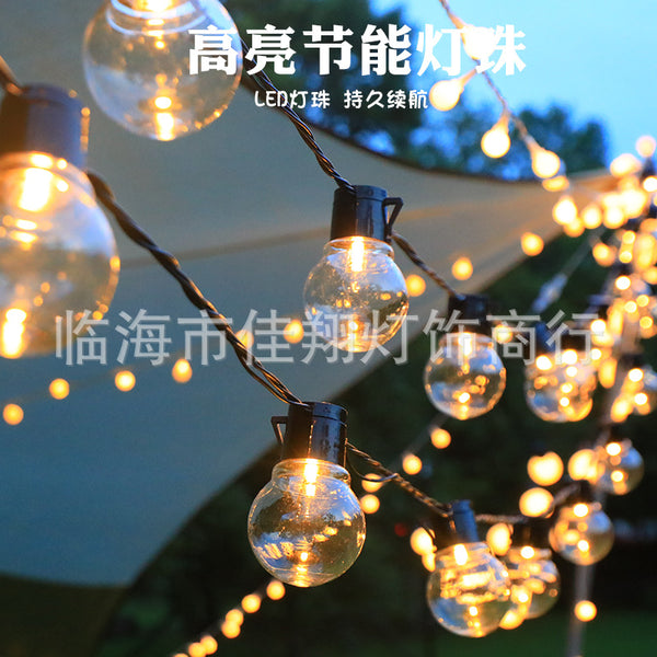 Outdoor light string LED round ball light G50 ball bulb lantern string camping atmosphere light string canopy balcony waterproof lantern
