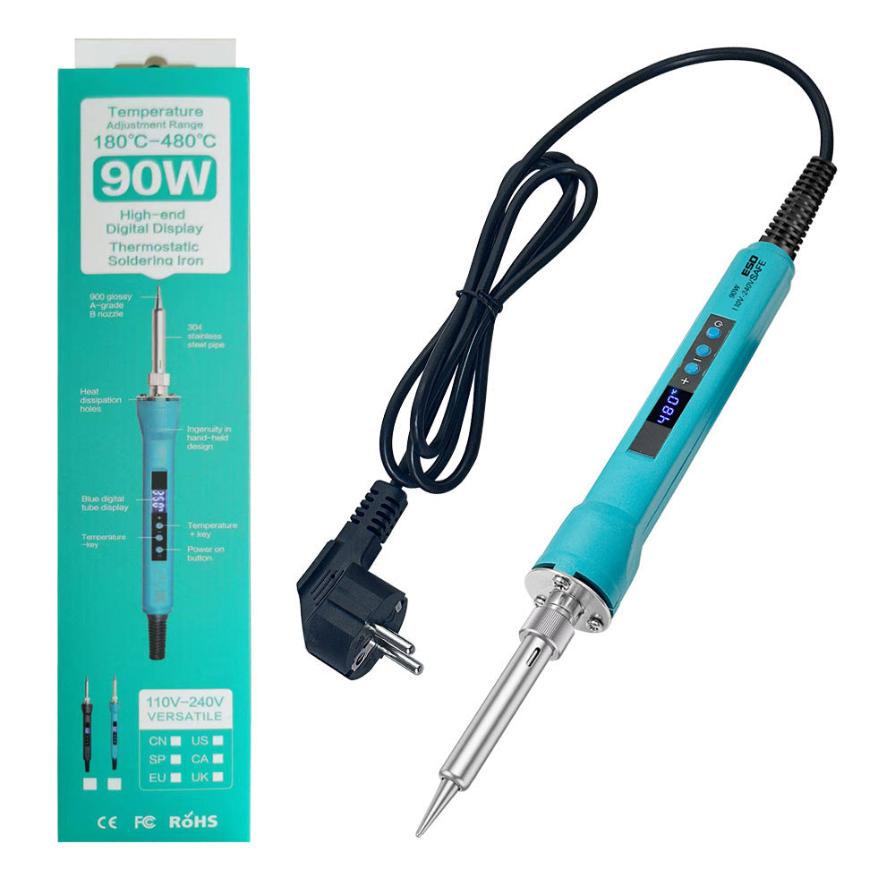 Cross-border new product 90W internal heating type digital display temperature regulation constant temperature electric soldering iron set electric loiron welding pen household maintenance