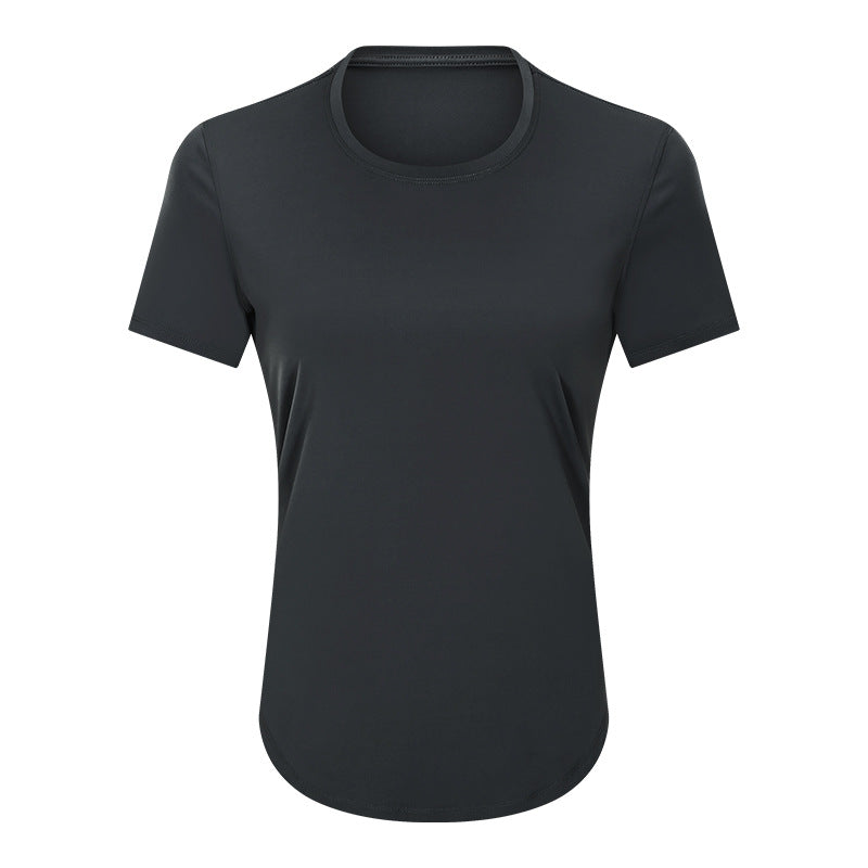 Factory direct summer new arrival: women's loose-fit brushed yoga short-sleeve top - breathable activewear for running and fitness (ds075)