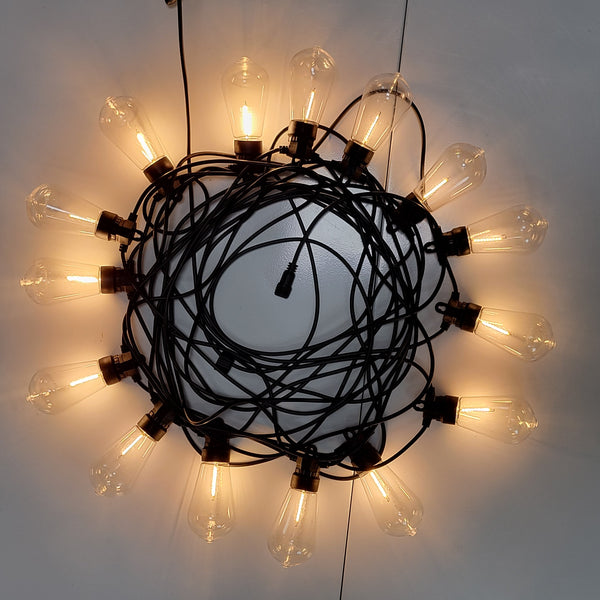 E26 flat head light string outdoor waterproof courtyard led chandelier Christmas wedding decoration light multi-purpose scene arrangement