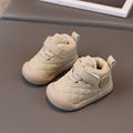 Kids' versatile fleece-lined warm cotton shoes, ages 1-3, autumn/winter thickened soft sole non-slip baby walking shoes, cotton boots for boys and girls