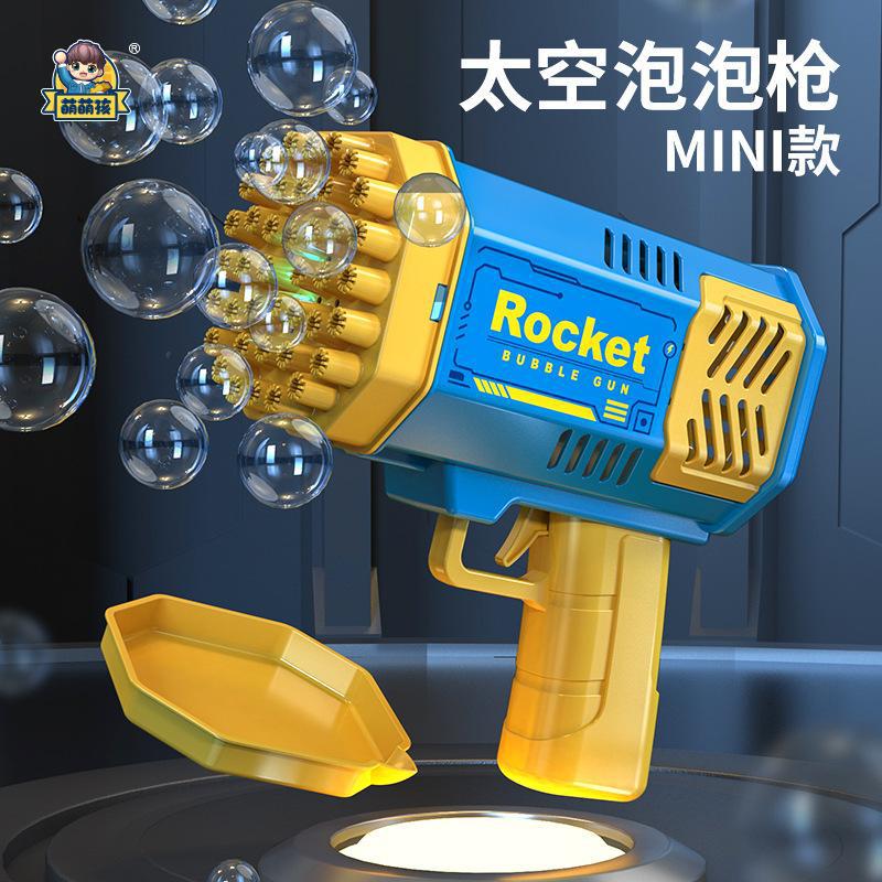 hot selling 40-hole space light bubble machine mini version gatling electric bubble blowing handheld kids toys