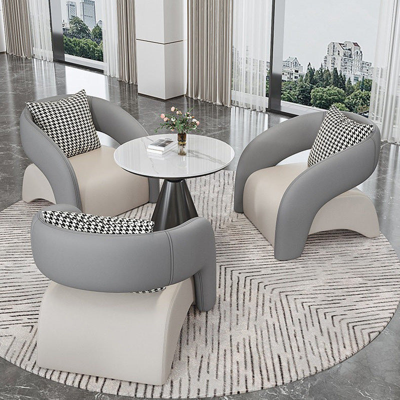 Sales office negotiation sofa chair design shape lazy table and chair beauty salon rest area reception one table and four chair combination