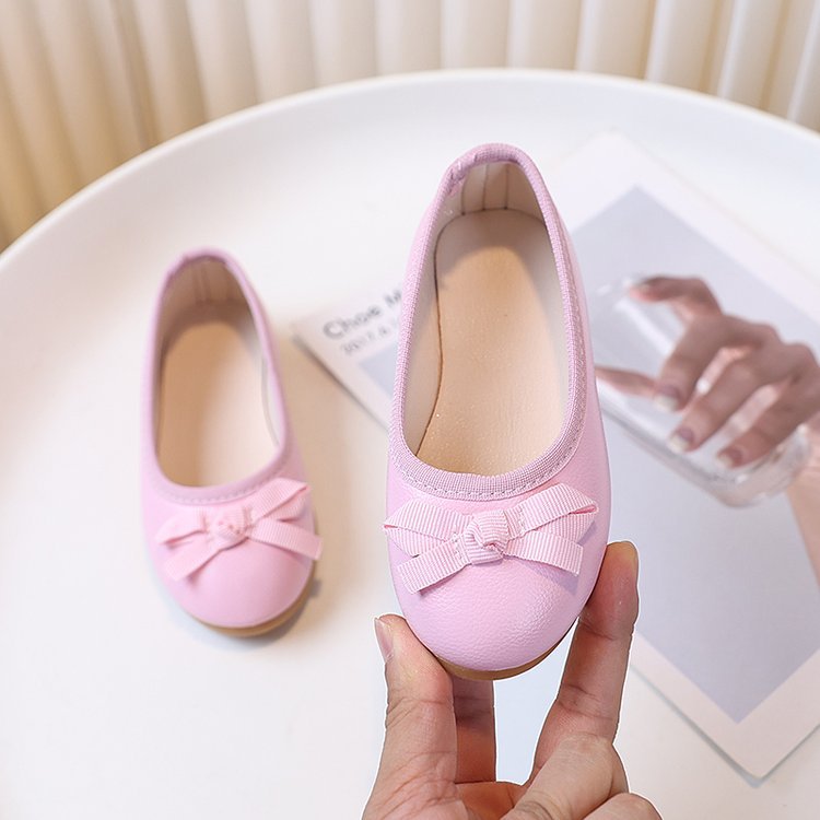 Girls' leather shoes - new autumn  collection: princess-style, trendy soft-soled leather shoes for girls, black performance shoes for little girls