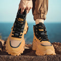 Men's martin boots: spring breathable high-top british style retro work boots, outdoor hiking, desert combat, and yellow boots