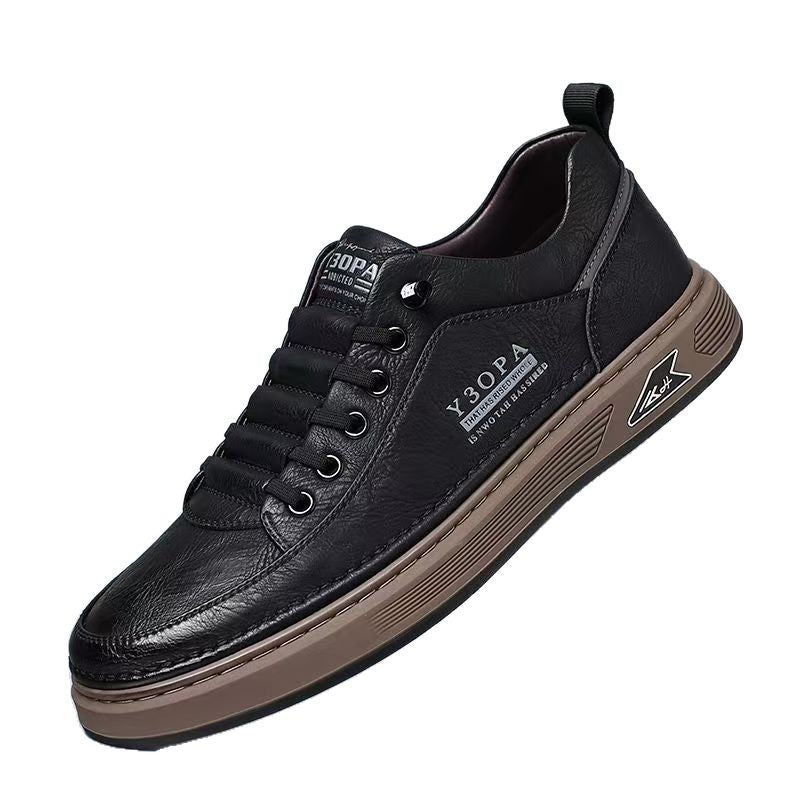 2025 spring new men's breathable white sneakers, trendy versatile chunky sole athletic shoes, casual skate shoes, fashion sneakers