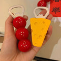 New cheese-themed cute simulation accessories fridge magnet bottle opener - creative magnetic bottle cap remover for home use - the ultimate bottle opener!