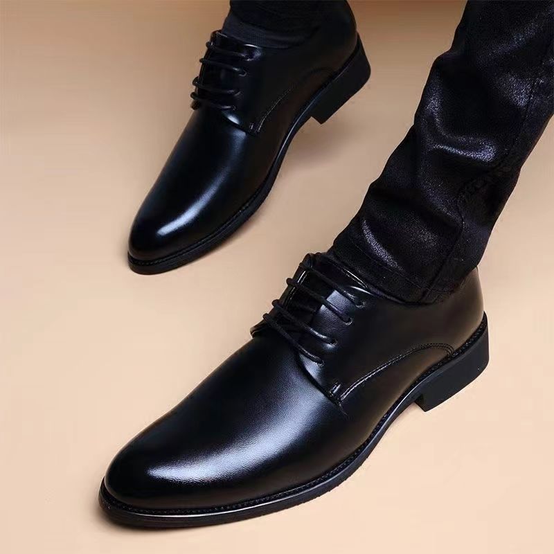 Spring men's easiest for match real soft leather trendy business casual leather shoes wedding shoes k-style pointed toe british tie back formal men's shoes