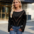 European and american cross-border e-commerce women's spring new arrivals:  independent store hollow-out loose round neck long sleeve pullover sweater