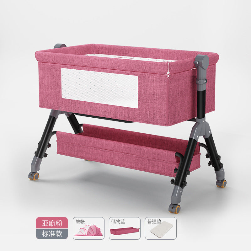 Baby crib convertible bed mobile foldable multifunctional cradle newborn bedside bed cross-border hot-selling baby bed