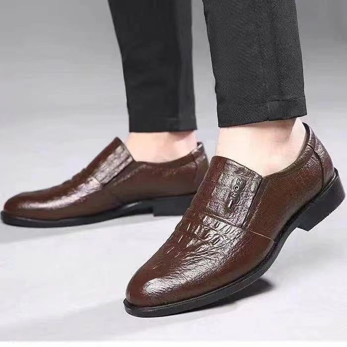 2024 new versatile men's leather shoes - soft sole business casual loafers - perfect for work, security, and dad shoes - wholesale available