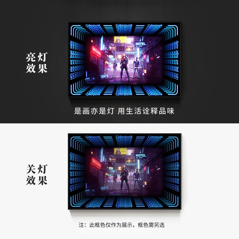 KTV box, private room, luminous hanging paintings, bar, pub, wall decoration painting, e-sports room, cyberpunk style mural