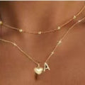 Amazon cross-border european and american style design 26 initial letter necklace layered necklace women's fashion pendant jewelry