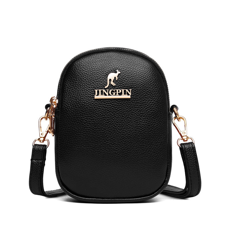 Women's phone bag 2024 new arrival: premium multi-layer soft leather fashionable versatile shoulder bag & crossbody bag