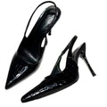 High heels 2024 spring new arrival stiletto toe sandals one-word buckle patent leather royal sister elegant pointed toe flatsflats