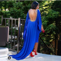 fashion source fashion african fashionpure color beading backless silm long tail fashiondress big sale