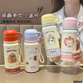 Portable tea lid stainless steel tea water separation thermos cup large capacity three-drink straw cup for men and women students wholesale personalized