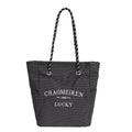 Korean style minimalist canvas tote bag for women, 2025 new arrival, super popular large capacity tote, plaid striped versatile shoulder bag