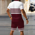hot-selling men's polo shirt set, new summer two-piece casual short-sleeve and shorts set, dropshipping available