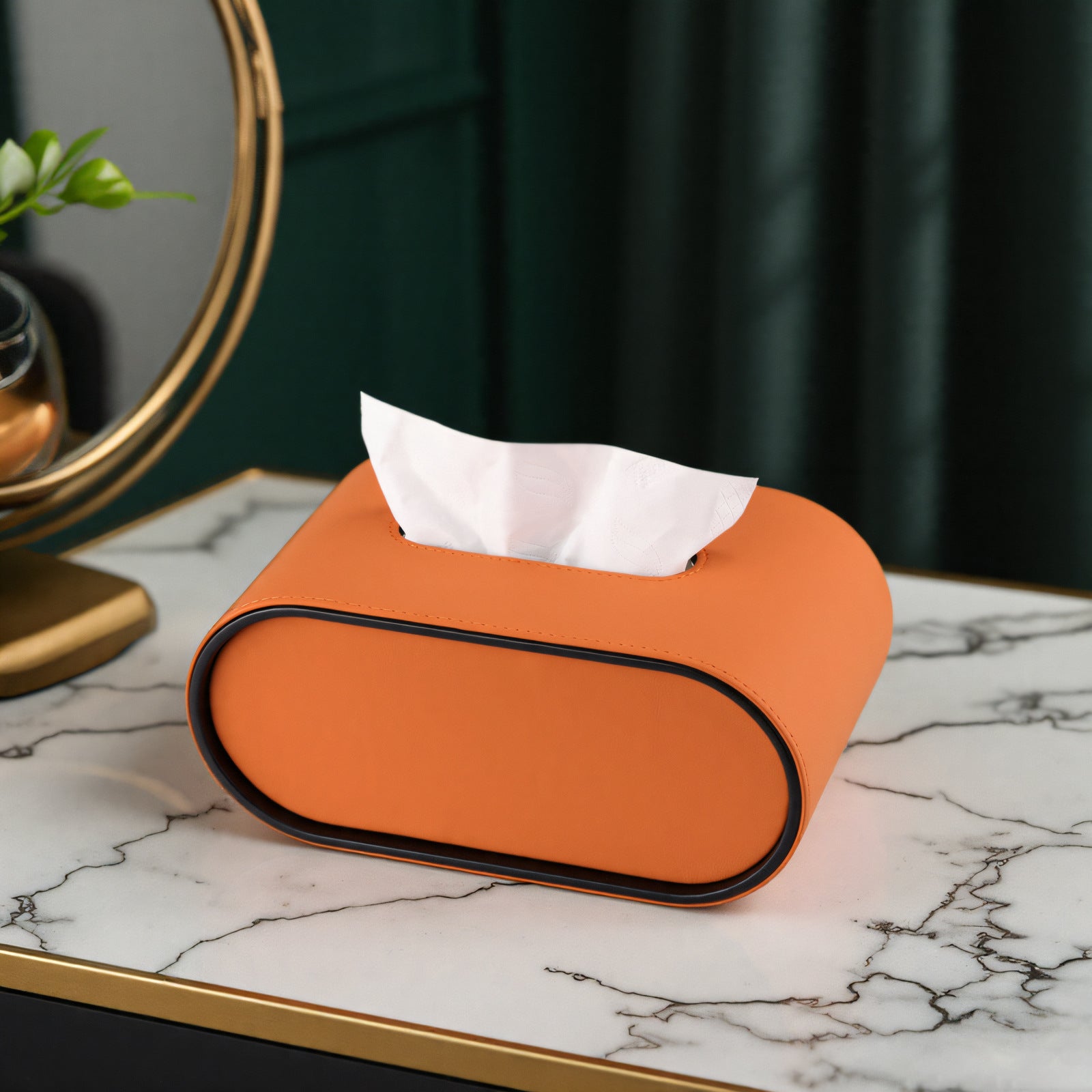 Oval tissue box, living room, high-end home dining room, creative light luxury coffee table, desktop remote control, storage and paper drawing