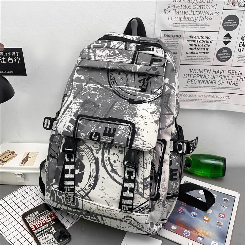 Backpack Women's Japanese Harajuku Large Capacity Junior High School Student School Bag Men's Trendy Cool Casual Versatile Sports Backpack